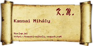 Kassai Mihály névjegykártya